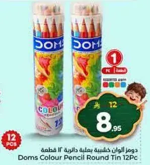 دومز الوان خشبيه بعلبه دايريه 12 قطعه