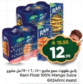 عصير مانجو راني فلووت 100% 6×240 مل متنوع
