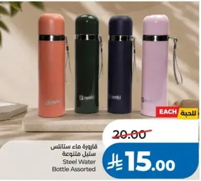 Steel Water Bottle Assorted