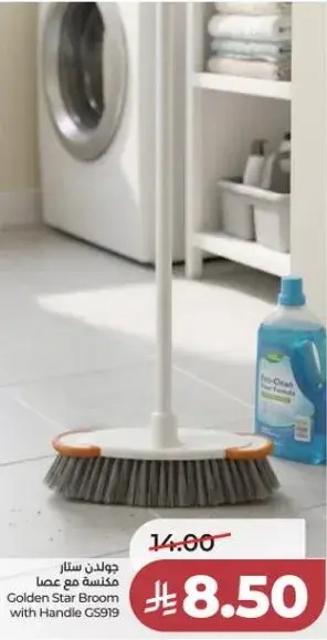 Golden Star Broom with handle.