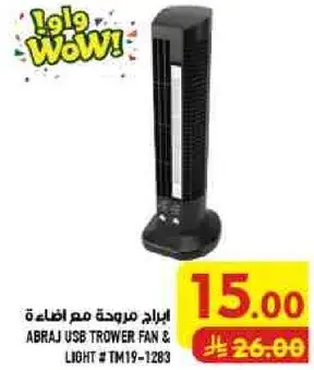 ABRAJ USB TROWER FAN & LIGHT #TM19-1283