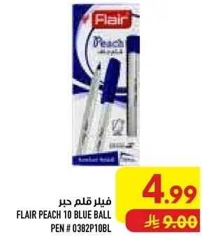 Flair Peach 10 Blue Ball Pen