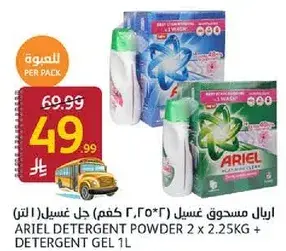 ARIEL DETERGENT POWDER 2 x 2.25KG + DETERGENT GEL 1L