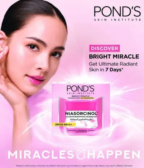 POND'S Bright Miracle for ultimate radiant skin in 7 days.
