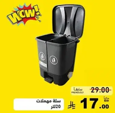 20L dual compartment trash bin
