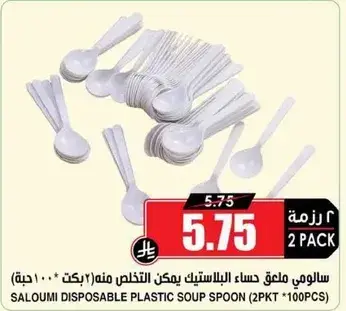 ملعق حساء بلاستيكي يمكن التخلص منه 2 حزمه