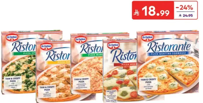 Dr. Oetker Ristorante Pizza Thin & Crispy 4 Varieties