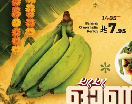 Green bananas from India available per kg.