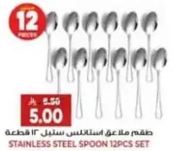 طقم ملاعق ستانلس ستيل 12 قطعه