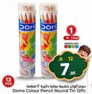 دومز الوان خشبيه بعلبه دايريه 12 قطعه