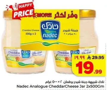 Nadec Analogue Cheddar Cheese Jar 2x500g