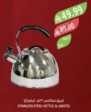 ابريق ستانلس ستيل 3 لتر (متنوع)