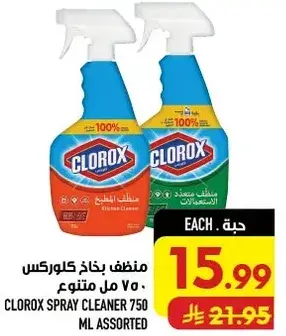 Clorox spray cleaner 750 ml assorted.
