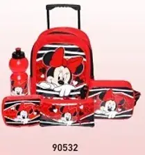 Minnie Mouse backpack set with water bottle and lunch box.