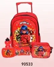 Miraculous Ladybug backpack set with water bottle and lunch box.