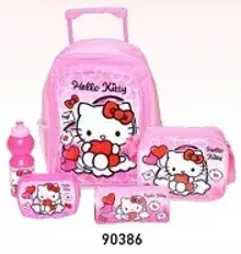 Hello Kitty backpack set with water bottle and lunch box.