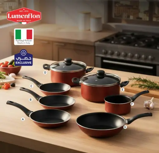 Lumenflon Cookware Set, Red