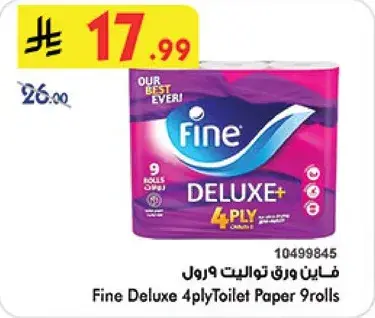 Fine Deluxe 4ply Toilet Paper 9 rolls