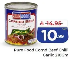 Pure Food Corned Beef Chilli Garlic 210Gm