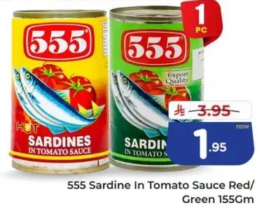 555 Sardine In Tomato Sauce Red/Green 155Gm