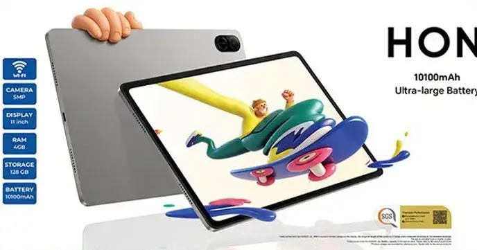 تابلت هونر ببطاريه كبيره وسعه تخزين.