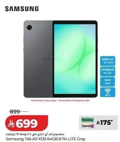 Samsung Tab A1 X135 64GB 8.7in LITE Gray