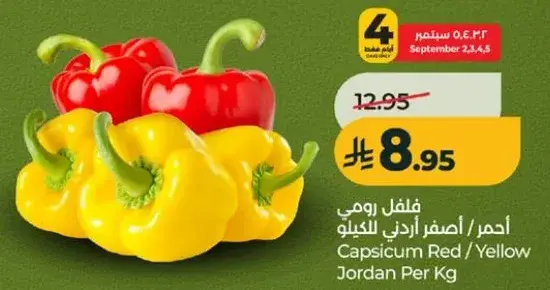 Capsicum Red/Yellow Jordan Per Kg