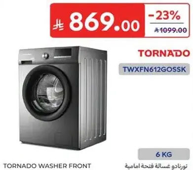 Tornado Front Load Washer, 6 kg capacity.
