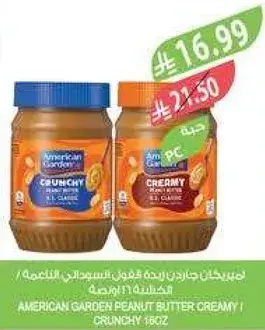 امريكان جاردن زبده الفول السوداني الكريمي والمقرمش 16 اونصه