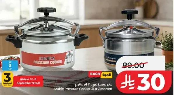 Arabic Pressure Cooker 3Ltr Assorted