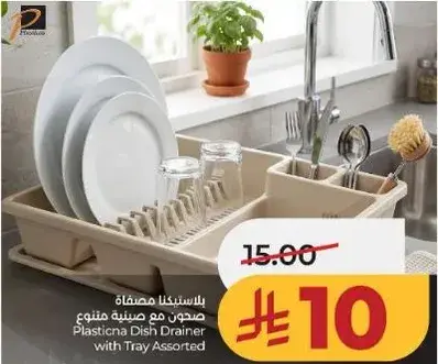 Plasticna Dish Drainer with Tray Assorted