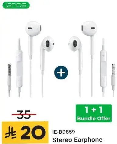 Stereo Earphone bundle offer, 1+1.