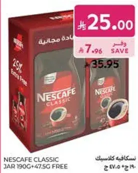 Nescafe classic jar 190g + 47.5g free