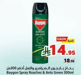 Baygon Spray Roaches & Ants Green 300ml