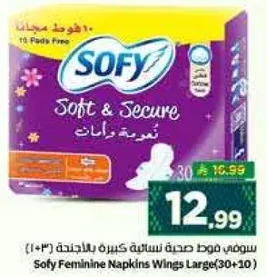 سوفي فوط صحيه نساييه كبيره بالاجنحه (30+10)