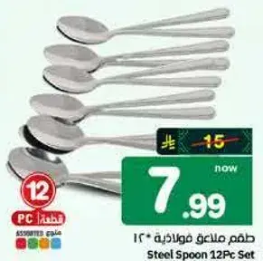 طقم ملاعق فولاذيه 12 قطعه