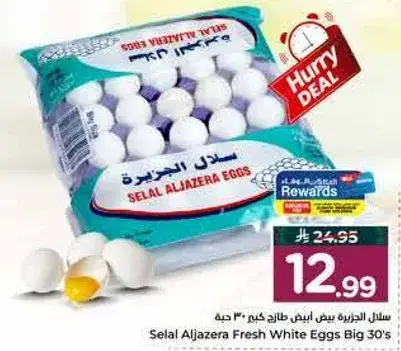 Selal Aljazera Fresh White Eggs 30's