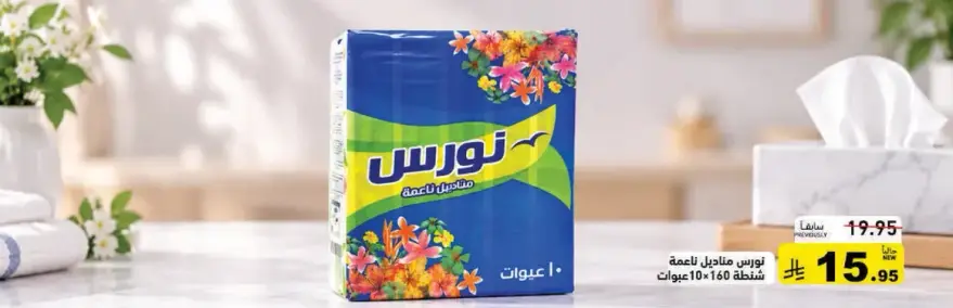 Nouras paper towels, 10 rolls.