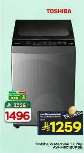 Toshiba Washing Machine T.L 7Kg AW-M901BUPB