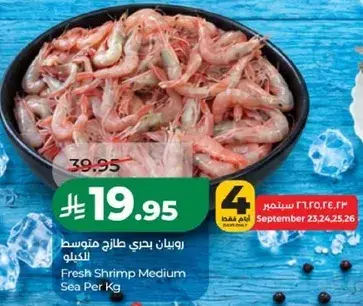 Fresh Shrimp Medium Sea Per Kg