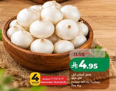 بصل ابيض تركي لكل كيلو