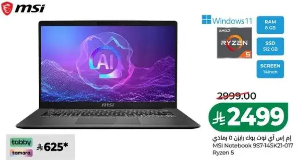 ام اس اي نوت بوك 957-14SK21-017 رايزن 5