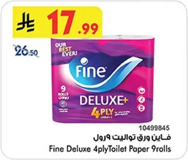 Fine Deluxe 4ply Toilet Paper 9 rolls