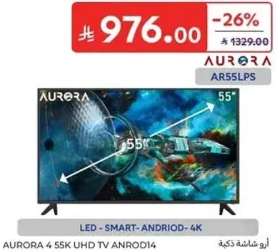 AURORA 55" Smart 4K UHD TV.