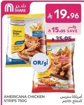 Americana chicken strips, 750g.